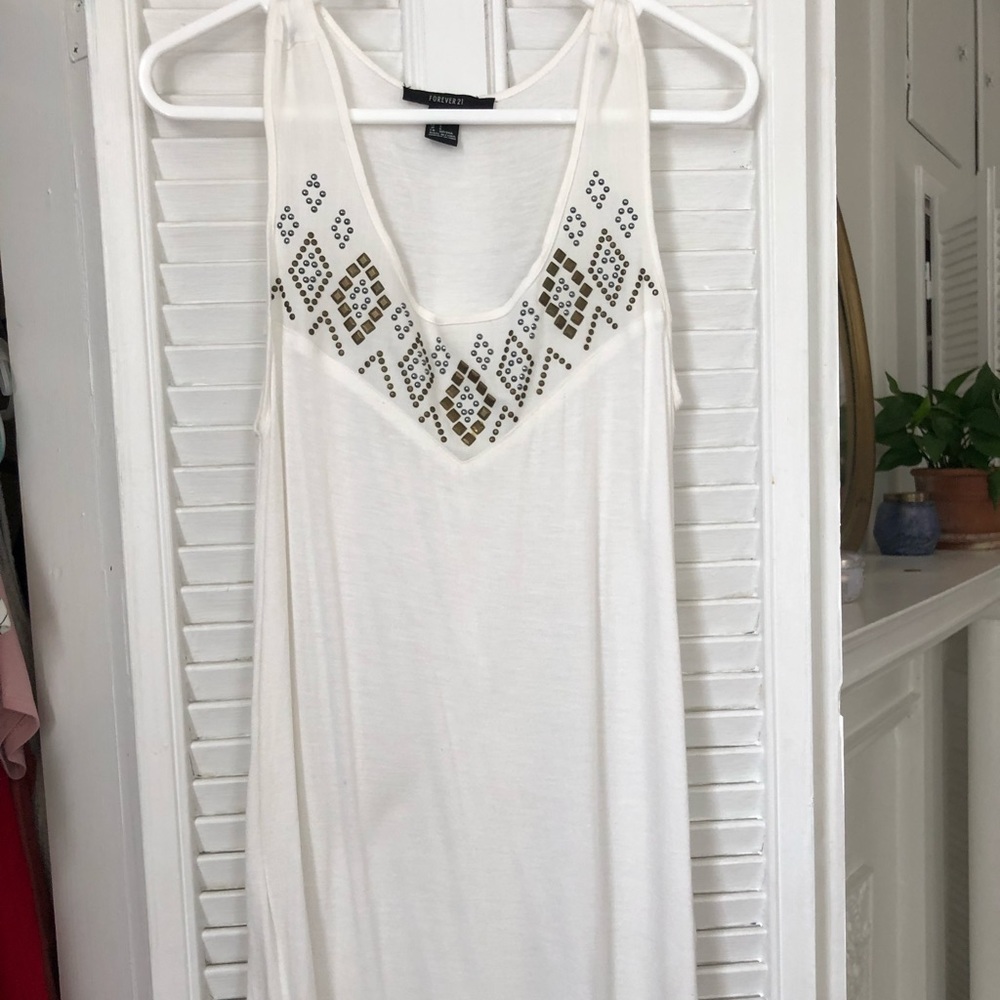 White Beaded Top